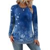 imageZeagoo Long Sleeve Shirts for Women Crew Neck Casual Fall Fashion Blouses Basic Tunic Tops Dressy Work ClothesBlue Flowermz712