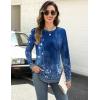 imageZeagoo Long Sleeve Shirts for Women Crew Neck Casual Fall Fashion Blouses Basic Tunic Tops Dressy Work ClothesBlue Flowermz712