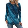 imageZeagoo Long Sleeve Shirts for Women Crew Neck Casual Fall Fashion Blouses Basic Tunic Tops Dressy Work ClothesFloral Greencx287