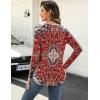 imageZeagoo Long Sleeve Shirts for Women Crew Neck Casual Fall Fashion Blouses Basic Tunic Tops Dressy Work ClothesFloral Redmz870