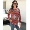 imageZeagoo Long Sleeve Shirts for Women Crew Neck Casual Fall Fashion Blouses Basic Tunic Tops Dressy Work ClothesFloral Redmz870