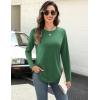 imageZeagoo Long Sleeve Shirts for Women Crew Neck Casual Fall Fashion Blouses Basic Tunic Tops Dressy Work ClothesGreen