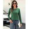 imageZeagoo Long Sleeve Shirts for Women Crew Neck Casual Fall Fashion Blouses Basic Tunic Tops Dressy Work ClothesGreen