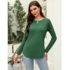 imageZeagoo Long Sleeve Shirts for Women Crew Neck Casual Fall Fashion Blouses Basic Tunic Tops Dressy Work ClothesGreen