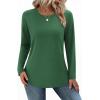 imageZeagoo Long Sleeve Shirts for Women Crew Neck Casual Fall Fashion Blouses Basic Tunic Tops Dressy Work ClothesGreen