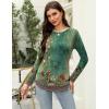 imageZeagoo Long Sleeve Shirts for Women Crew Neck Casual Fall Fashion Blouses Basic Tunic Tops Dressy Work ClothesGreen Flowermz808