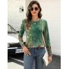 imageZeagoo Long Sleeve Shirts for Women Crew Neck Casual Fall Fashion Blouses Basic Tunic Tops Dressy Work ClothesGreen Flowermz808