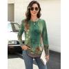 imageZeagoo Long Sleeve Shirts for Women Crew Neck Casual Fall Fashion Blouses Basic Tunic Tops Dressy Work ClothesGreen Flowermz808