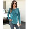 imageZeagoo Long Sleeve Shirts for Women Crew Neck Casual Fall Fashion Blouses Basic Tunic Tops Dressy Work ClothesGreen Leavexh363