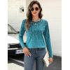 imageZeagoo Long Sleeve Shirts for Women Crew Neck Casual Fall Fashion Blouses Basic Tunic Tops Dressy Work ClothesGreen Leavexh363