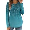 imageZeagoo Long Sleeve Shirts for Women Crew Neck Casual Fall Fashion Blouses Basic Tunic Tops Dressy Work ClothesGreen Leavexh363