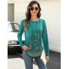 imageZeagoo Long Sleeve Shirts for Women Crew Neck Casual Fall Fashion Blouses Basic Tunic Tops Dressy Work ClothesGreen Printmz871