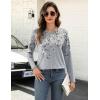 imageZeagoo Long Sleeve Shirts for Women Crew Neck Casual Fall Fashion Blouses Basic Tunic Tops Dressy Work ClothesGrey Printdh62