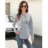 imageZeagoo Long Sleeve Shirts for Women Crew Neck Casual Fall Fashion Blouses Basic Tunic Tops Dressy Work ClothesGrey Printdh62