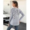 imageZeagoo Long Sleeve Shirts for Women Crew Neck Casual Fall Fashion Blouses Basic Tunic Tops Dressy Work ClothesGrey Printdh62