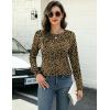 imageZeagoo Long Sleeve Shirts for Women Crew Neck Casual Fall Fashion Blouses Basic Tunic Tops Dressy Work ClothesLeopard Printan136