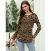 imageZeagoo Long Sleeve Shirts for Women Crew Neck Casual Fall Fashion Blouses Basic Tunic Tops Dressy Work ClothesLeopard Printan136