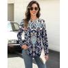 imageZeagoo Long Sleeve Shirts for Women Crew Neck Casual Fall Fashion Blouses Basic Tunic Tops Dressy Work ClothesNavy Printmz873