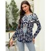 imageZeagoo Long Sleeve Shirts for Women Crew Neck Casual Fall Fashion Blouses Basic Tunic Tops Dressy Work ClothesNavy Printmz873
