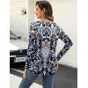 imageZeagoo Long Sleeve Shirts for Women Crew Neck Casual Fall Fashion Blouses Basic Tunic Tops Dressy Work ClothesNavy Printmz873