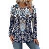 imageZeagoo Long Sleeve Shirts for Women Crew Neck Casual Fall Fashion Blouses Basic Tunic Tops Dressy Work ClothesNavy Printmz873