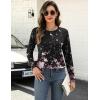 imageZeagoo Long Sleeve Shirts for Women Crew Neck Casual Fall Fashion Blouses Basic Tunic Tops Dressy Work ClothesPink Flowersf31