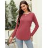 imageZeagoo Long Sleeve Shirts for Women Crew Neck Casual Fall Fashion Blouses Basic Tunic Tops Dressy Work ClothesRed