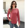 imageZeagoo Long Sleeve Shirts for Women Crew Neck Casual Fall Fashion Blouses Basic Tunic Tops Dressy Work ClothesRed