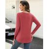 imageZeagoo Long Sleeve Shirts for Women Crew Neck Casual Fall Fashion Blouses Basic Tunic Tops Dressy Work ClothesRed
