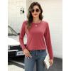 imageZeagoo Long Sleeve Shirts for Women Crew Neck Casual Fall Fashion Blouses Basic Tunic Tops Dressy Work ClothesRed