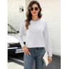 imageZeagoo Long Sleeve Shirts for Women Crew Neck Casual Fall Fashion Blouses Basic Tunic Tops Dressy Work ClothesWhite
