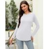 imageZeagoo Long Sleeve Shirts for Women Crew Neck Casual Fall Fashion Blouses Basic Tunic Tops Dressy Work ClothesWhite