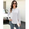 imageZeagoo Long Sleeve Shirts for Women Crew Neck Casual Fall Fashion Blouses Basic Tunic Tops Dressy Work ClothesWhite