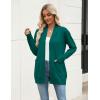 imageZeagoo Women Long Cardigan Sweaters Lightweight Open Front Duster Knit Fashion Sweater Coats Trendy Cardigans with PocketGreen