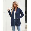 imageZeagoo Women Long Cardigan Sweaters Lightweight Open Front Duster Knit Fashion Sweater Coats Trendy Cardigans with PocketNavy Blue