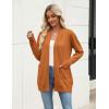 imageZeagoo Women Long Cardigan Sweaters Lightweight Open Front Duster Knit Fashion Sweater Coats Trendy Cardigans with PocketOrange