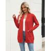 imageZeagoo Women Long Cardigan Sweaters Lightweight Open Front Duster Knit Fashion Sweater Coats Trendy Cardigans with PocketRed