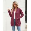 imageZeagoo Women Long Cardigan Sweaters Lightweight Open Front Duster Knit Fashion Sweater Coats Trendy Cardigans with PocketWine Red