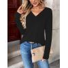 imageZeagoo Women Long Sleeve Tops Dressy Casual V Neck Tshirts Basics Tee 2025 Fall Trendy ClothesBlack
