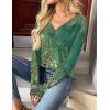 imageZeagoo Women Long Sleeve Tops Dressy Casual V Neck Tshirts Basics Tee 2025 Fall Trendy ClothesMz839