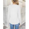 imageZeagoo Women Long Sleeve Tops Dressy Casual V Neck Tshirts Basics Tee 2025 Fall Trendy ClothesWhite