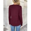imageZeagoo Women Long Sleeve Tops Dressy Casual V Neck Tshirts Basics Tee 2025 Fall Trendy ClothesWine Red