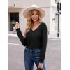 imageZeagoo Womens Long Sleeve T Shirts V Neck Soft Basic Tee Loose Fit Casual Tops Fall FashionBlack