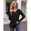 imageZeagoo Womens Long Sleeve T Shirts V Neck Soft Basic Tee Loose Fit Casual Tops Fall FashionBlack