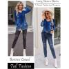 imageZeagoo Womens Long Sleeve T Shirts V Neck Soft Basic Tee Loose Fit Casual Tops Fall FashionBlue