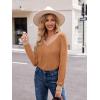 imageZeagoo Womens Long Sleeve T Shirts V Neck Soft Basic Tee Loose Fit Casual Tops Fall FashionCoffee