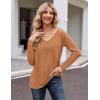 imageZeagoo Womens Long Sleeve T Shirts V Neck Soft Basic Tee Loose Fit Casual Tops Fall FashionCoffee