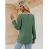 imageZeagoo Womens Long Sleeve T Shirts V Neck Soft Basic Tee Loose Fit Casual Tops Fall FashionGreen