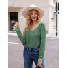 imageZeagoo Womens Long Sleeve T Shirts V Neck Soft Basic Tee Loose Fit Casual Tops Fall FashionGreen