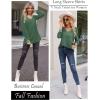 imageZeagoo Womens Long Sleeve T Shirts V Neck Soft Basic Tee Loose Fit Casual Tops Fall FashionGreen